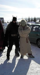 Batman and Yoda in the Bialka car park