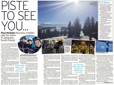 Sunshine World Poland Ski Snowboard Daily Mirror 2017 Article